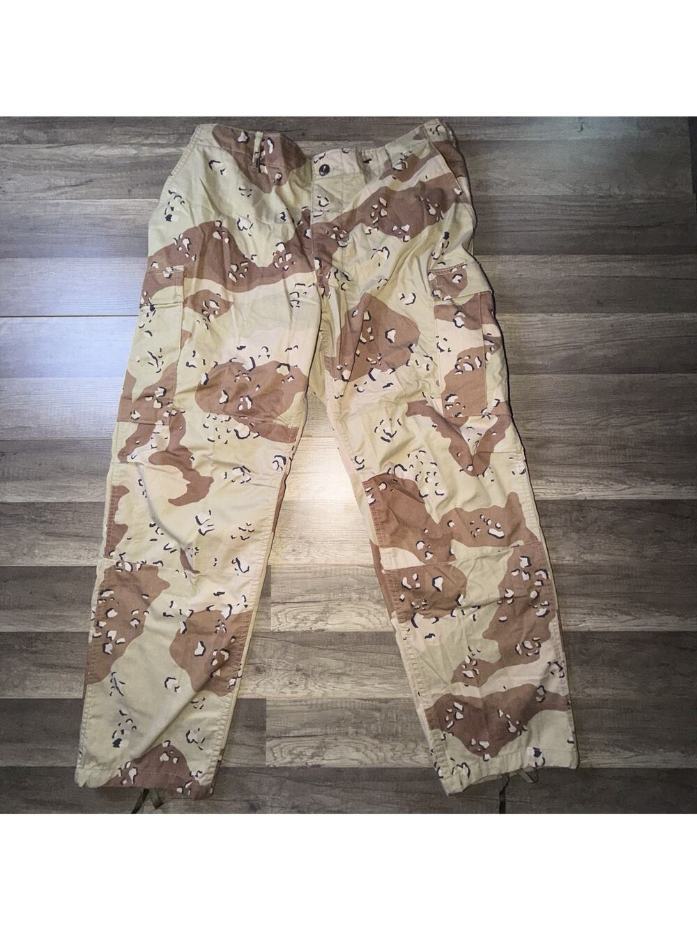 Vintage Military Pants W 35-39 L 29-32 Beige Desert Camo Chocolate Chip Combat